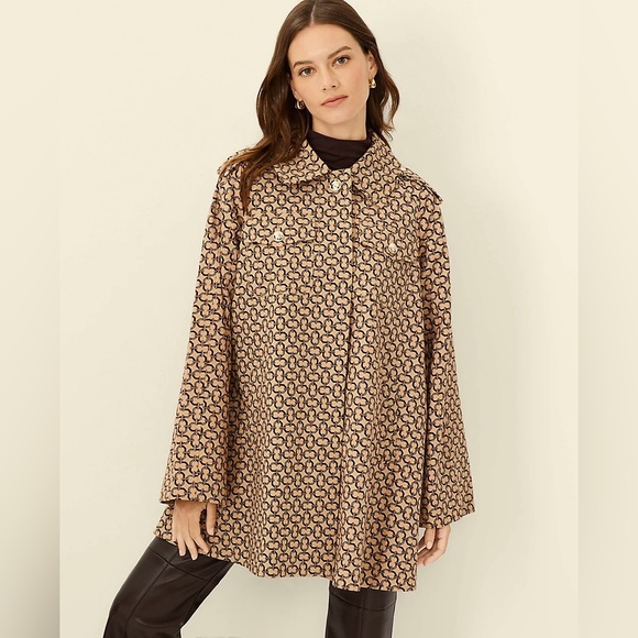 NWT Ann Taylor Link Print Swing Coat - Picture 3 of 7